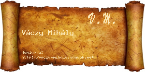 Váczy Mihály névjegykártya