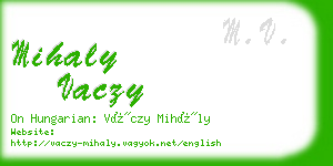 mihaly vaczy business card